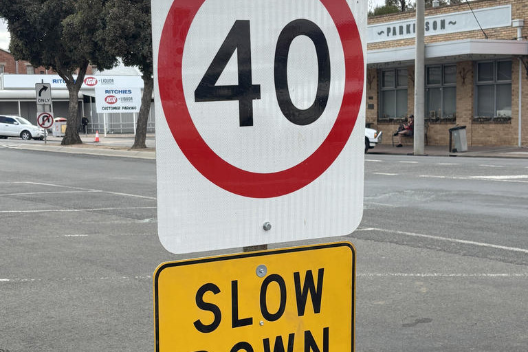 Speed in parts of Scott Street, Warracknabeal, has been reduced to 40 kilometres an hour with crews installing the signs earlier this week.