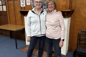 Winner and runner-up in the daily stroke event sponsored by Warracknabeal Golf Club: runner-up Julie Koschitzke and winner Kerry Oulton.