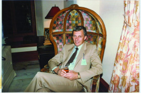 Peter Sheppard OAM - Founder and owner of Peter Sheppard Footwear PL. When Peter bought the chair, it was out of place in Peter and Margaret’s humble home, but he promised Margaret that one day it would be surrounded by furniture where it would look perfect, and true to his promise, it is.