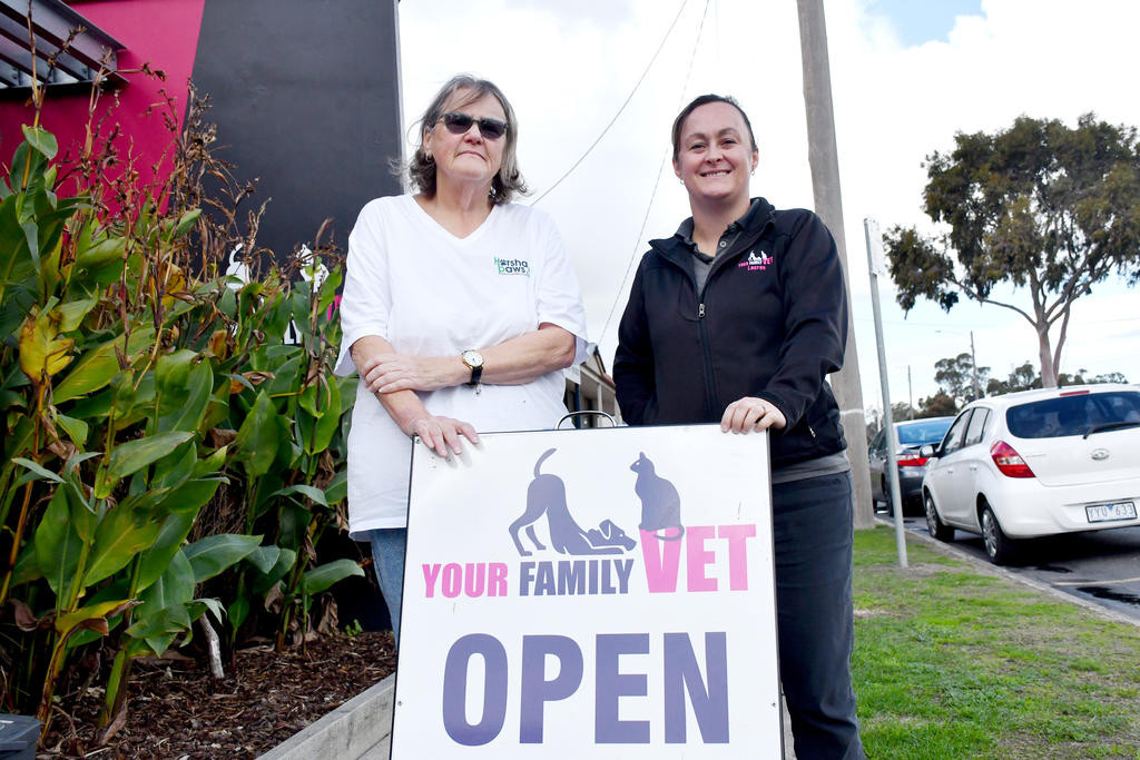Horsham PAWS president Viki Johnsen and Your Family Vet practice manager Lauren Monaghan.
