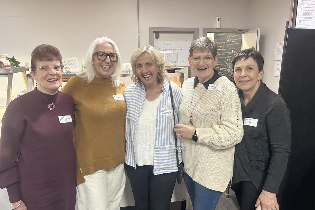 Former St Joseph's students, Ardyn Smith, Karen Clancy, Wendy Wellington, Lynne Wise and Katrina Kelly.