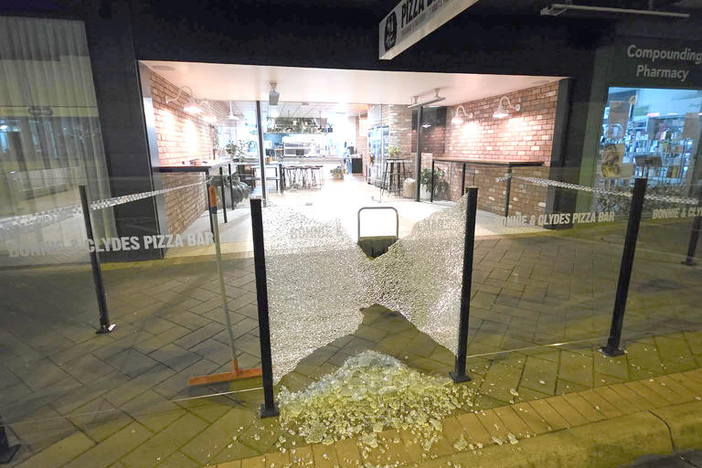 Bonnie and Clydes Pizzeria encountered property damage over the weekend.