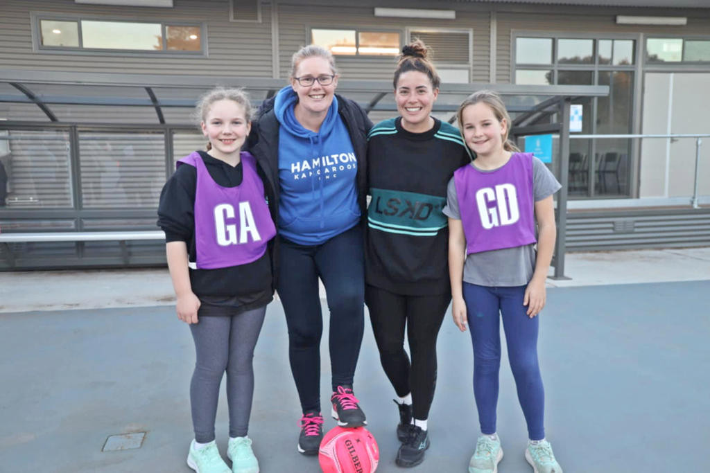 Elodie Robinson, Rachael Watson, Veronica Hateley and Matilda Thompson are all smiles after the training.
