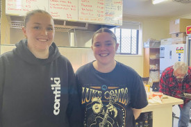 Ebony and Jacinta Klowss were kept busy in the canteen at the NF&G Charity Day for MND