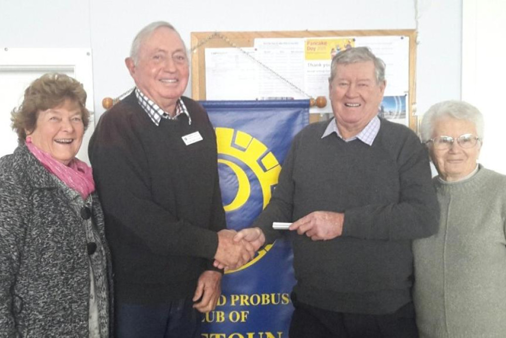 Centre right: Guest speaker Tony Naylor and his wife Brenda at the July meeting of the Combined Probus Club of Hopetoun/Beulah are pictured with President Alan Malcolm and his wife Gwen after he presented Tony with his Probus Pen.