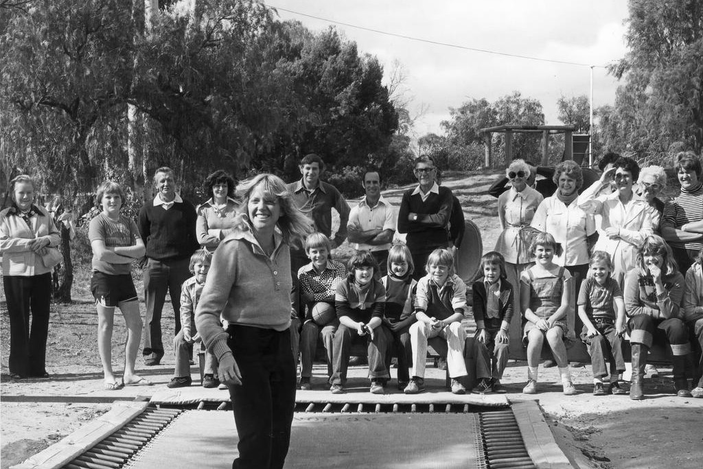 Despite growing up in Melbourne, graduating teacher, Flerina Ramsden (née Lake) was posted to Yaapeet in 1979 as the local Primary School teacher in residence and is pictured here at the opening of the playground.