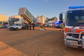 The scene at the farm in Kaniva.