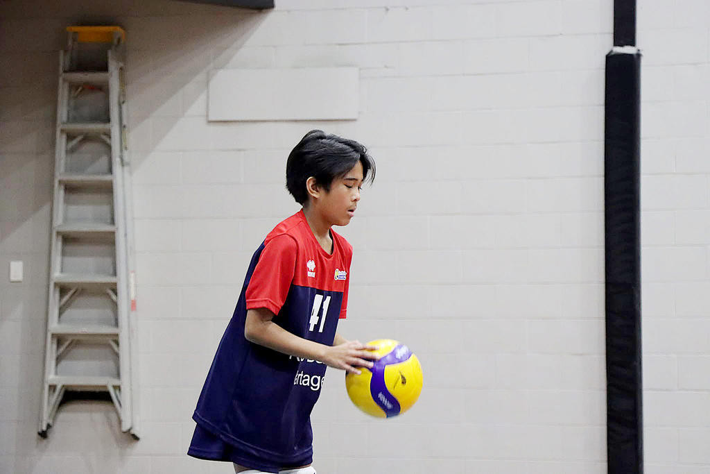 Kobe Agustin is in full concentration mode during the Junior Country Volleyball Championships. Agustin and his team face a do-or-die preliminary final this week in Volleyball Horsham's winter season finals series.