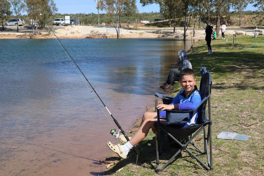 Murphy enjoying his time down the Rainbow Lake. Photo: LES GRAETZ