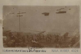 Members of the Australian Light Horse land on Anzac Beach, Gallipoli, on May 12 1915.