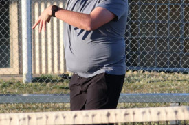 Hugh Herben of Rainbow in action.