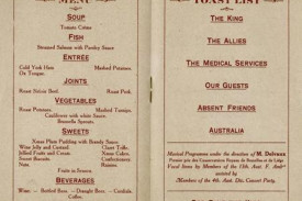 The menu served to the 13th Australian Field Ambulance on Christmas Day 1918.