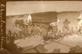 AIF troops celebrate Christmas at Ismailia Camp, Egypt, in December 1915.