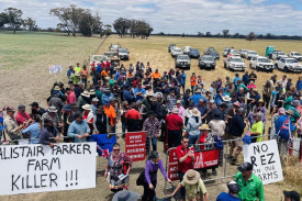 Farmers against compulsory access to their farms protested at Ben Duxson’s farm at Wallaloo on Wednesday December 2.