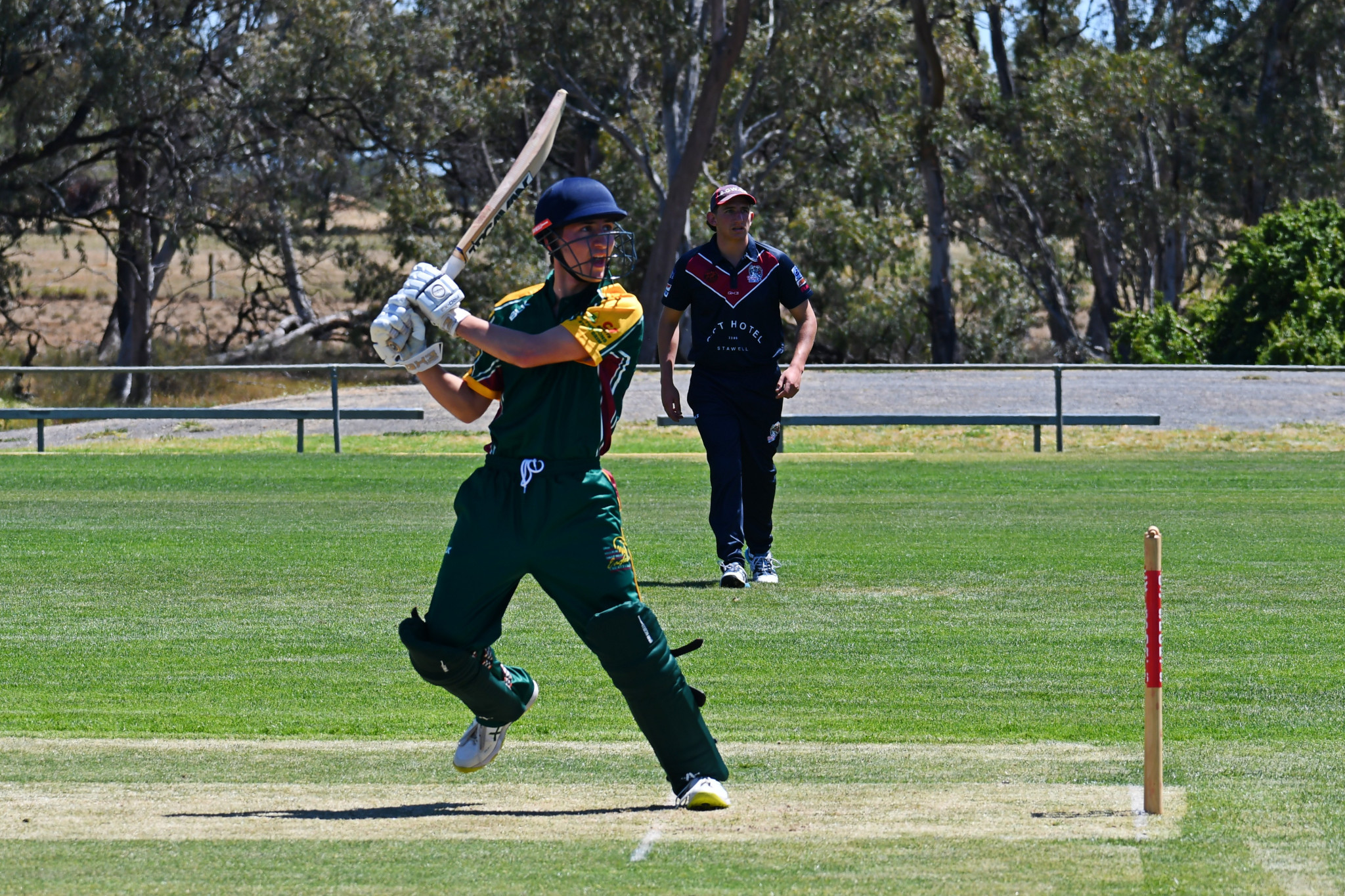 Hudson McCredden (Brim KSH) tracks the ball during his innings against Swifts-Great Western