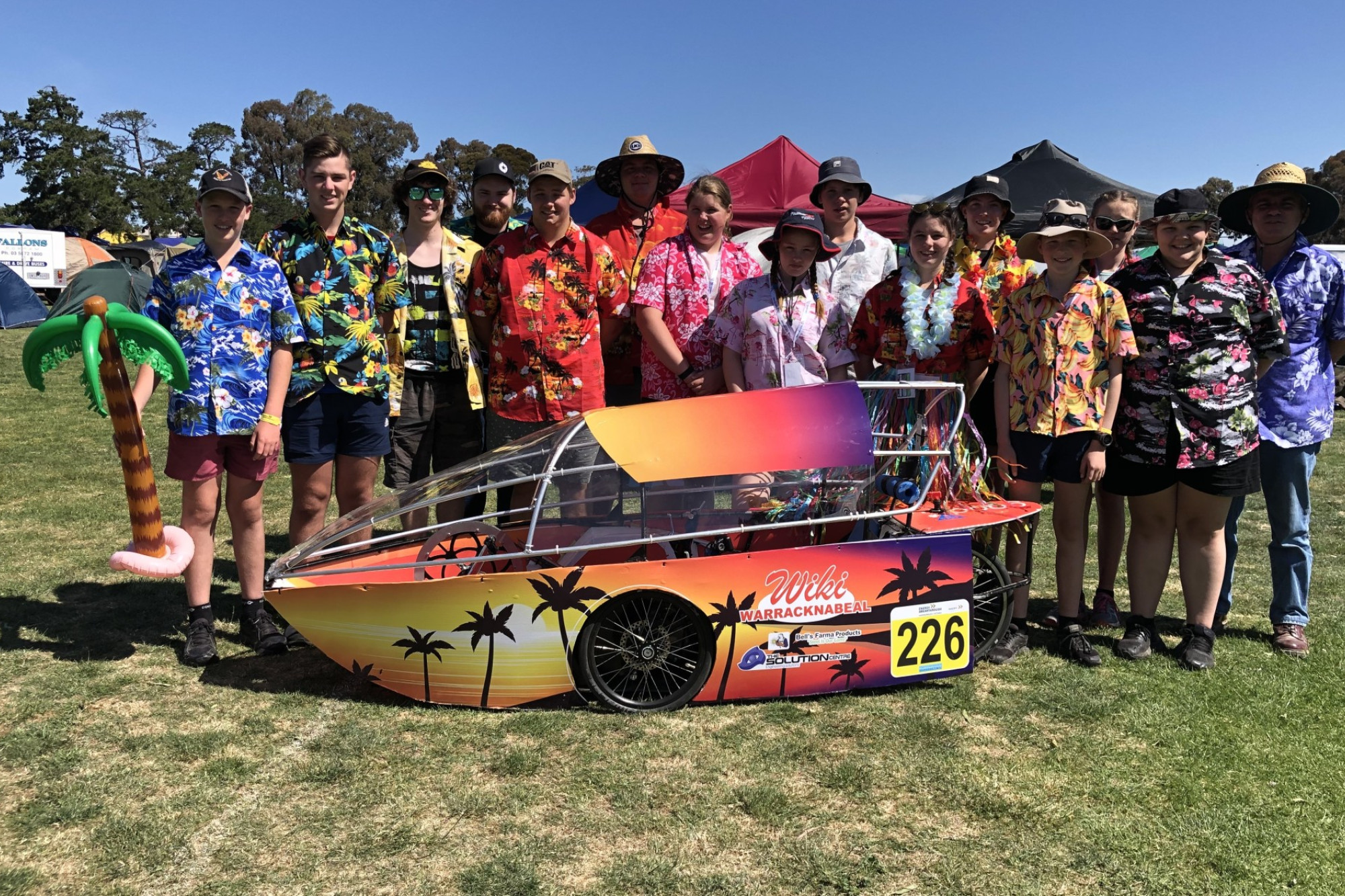 L-R Jack Evans, Aiden Keys, Jayden Smith, Jack Dean (ex-student-volunteer) , Kael Zanker, Kyle Walder, Amber O’Connor, Meleah Smith, Lachlan Stein, Sophie Evans, Tia Credlin, Harry Zwar, Ellen Bish, Aylah Zanker, Peter Loy (Teacher)