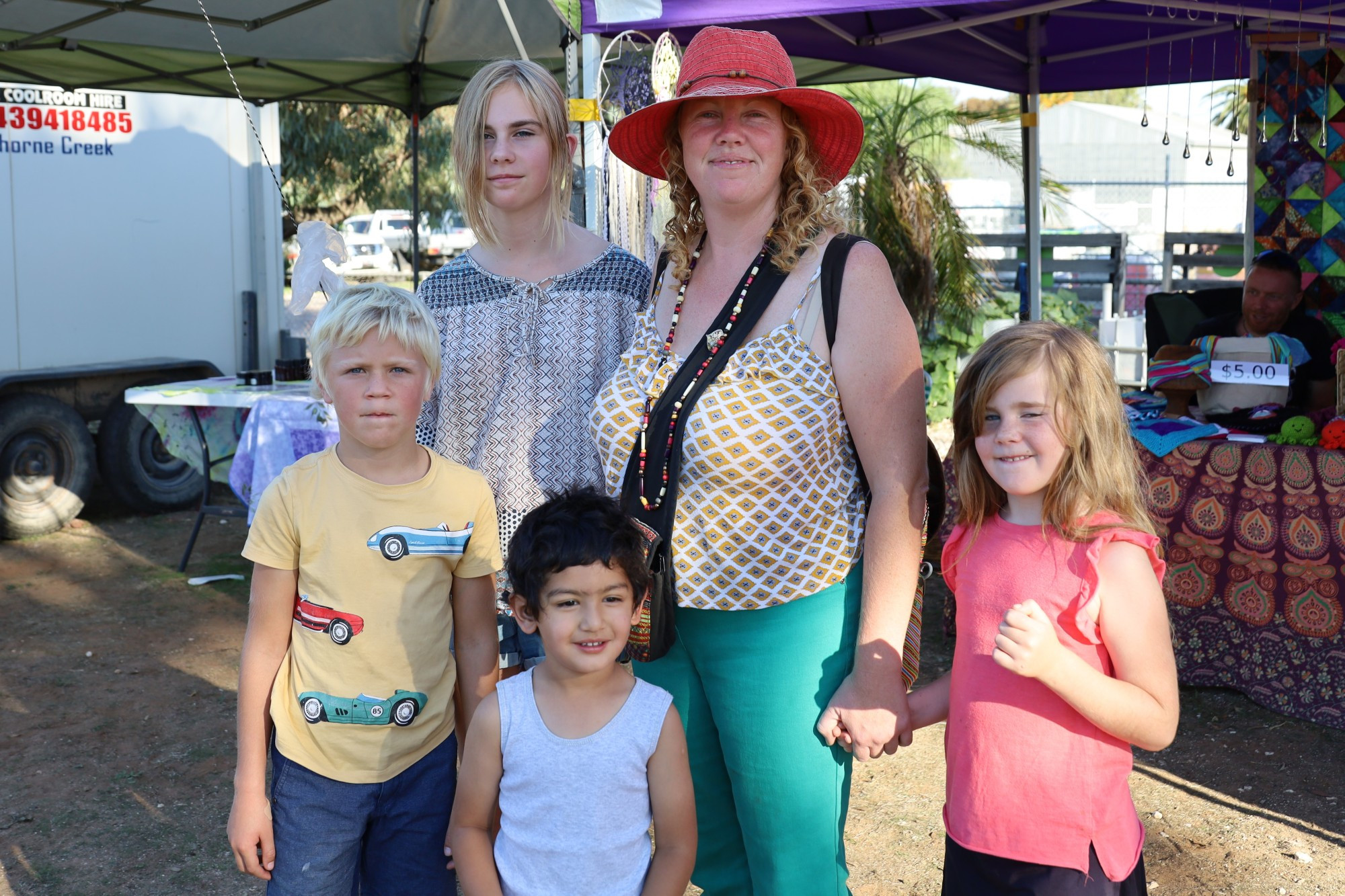 FAMILY FUN: Sol Connell and her children enjoying the festival, Dianella, 11, Arthur, 7, and Bella, 6, with friend Ryan Joshi, 2. Photo: Les Graetz