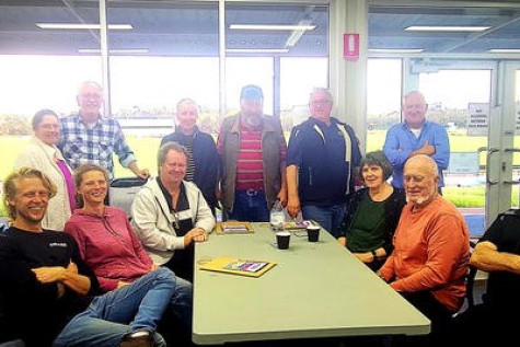 WELCOME: (standing, left to right): Diane and Max Clark, Julie, Rainbow Town Advisory Committee president Greg Roberts, committee members Graham Nuske and Aikens (seated, left to right): Cleighton Stevens and Yvonne Summer, James McDonald, Marie and Bill La Grue, Hindmarsh Shire councillor Ron Ismay.