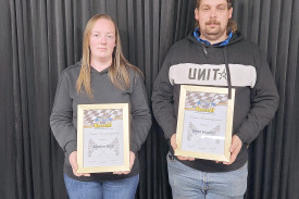 Katelyn Eltze and Dean Hughes give 110 per cent to each race, and received encouragement awards to give them a boost for the next season