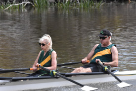 Lyn McDonald and John Nichols in the Mixed Masters Double Scull.