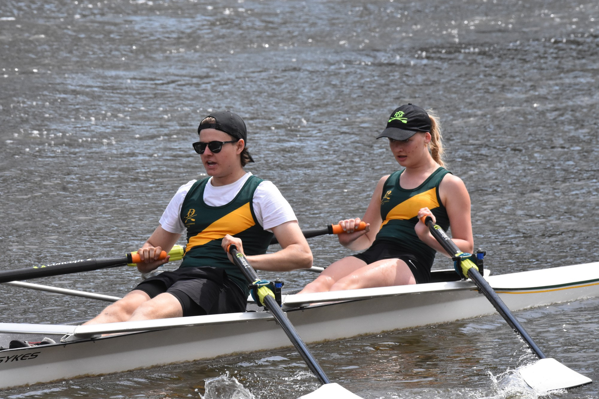 Tonnis Wolthuis and Tori Menzel in the Mixed Double Scull.