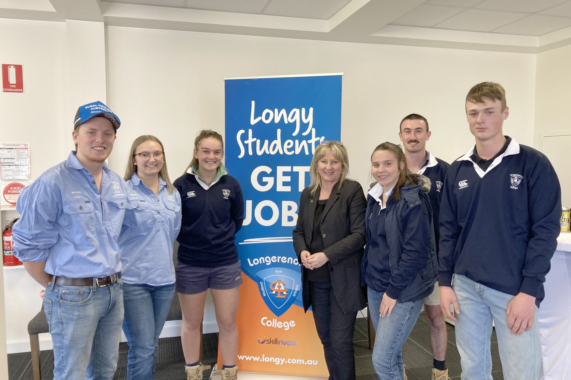 Agriculture Minister Gayle Tierney, centre, with young ag professionals at Longerenong College.