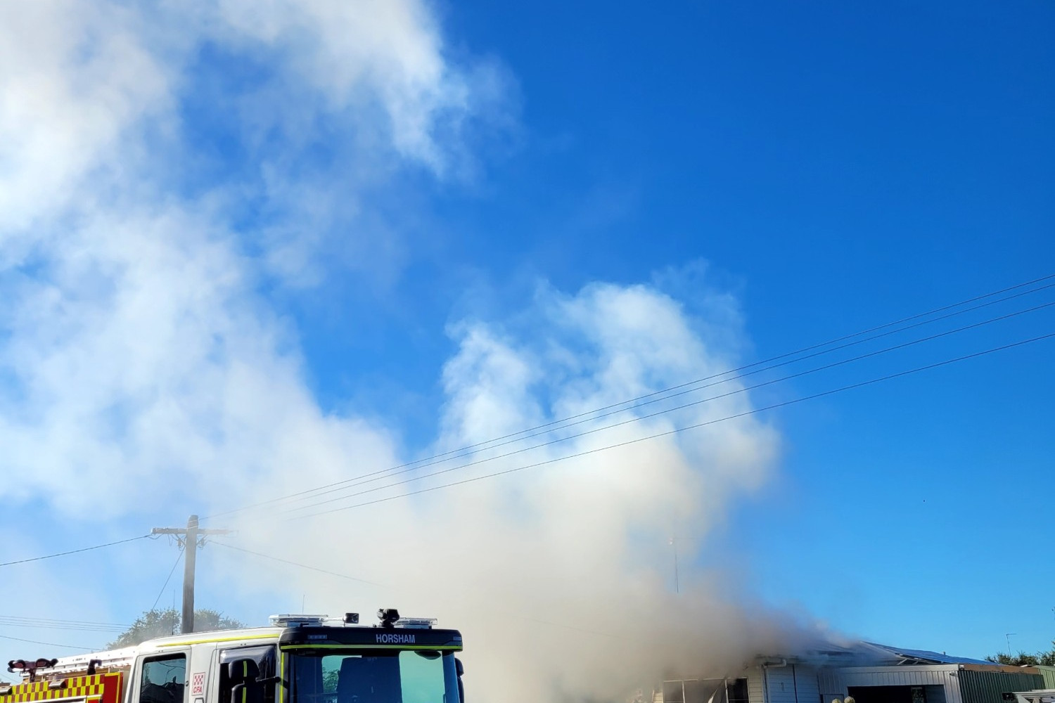 HOUSE FIRE: CFA crew have responded to a house fire on Laurel Street, Horsham. Photo: SAN WILLIAMS.