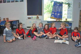 ENERGISED: Prep students of Horsham Primary School 298 campus are pumped up for their first year of school. Photo: SAN WILLIAMS