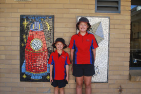 FRIENDSHIP: Prep student Grace and Year 6 student Erika are set to take on the year together as buddies. Photo: SAN WILLIAMS.