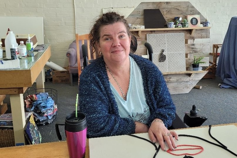 PASSION: Horsham artist Louise Schutz is trying a variety of different arts at JRS Workshop. Photo: SAN WILLIAMS.