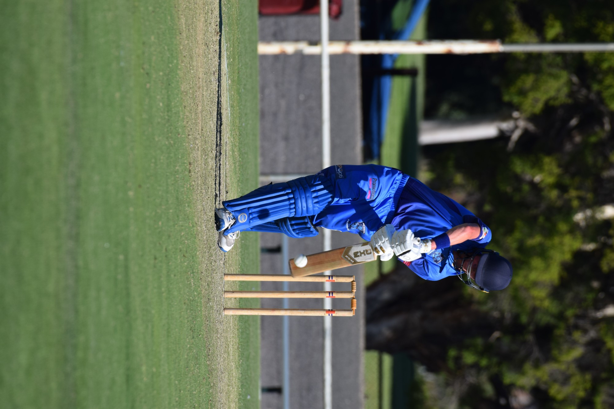 CONCENTRATION: Rup/Minyip’s second batsman Connor Weidemann protects his wicket as he works towards his run total of 23. Photo: JAMES THOMAS.