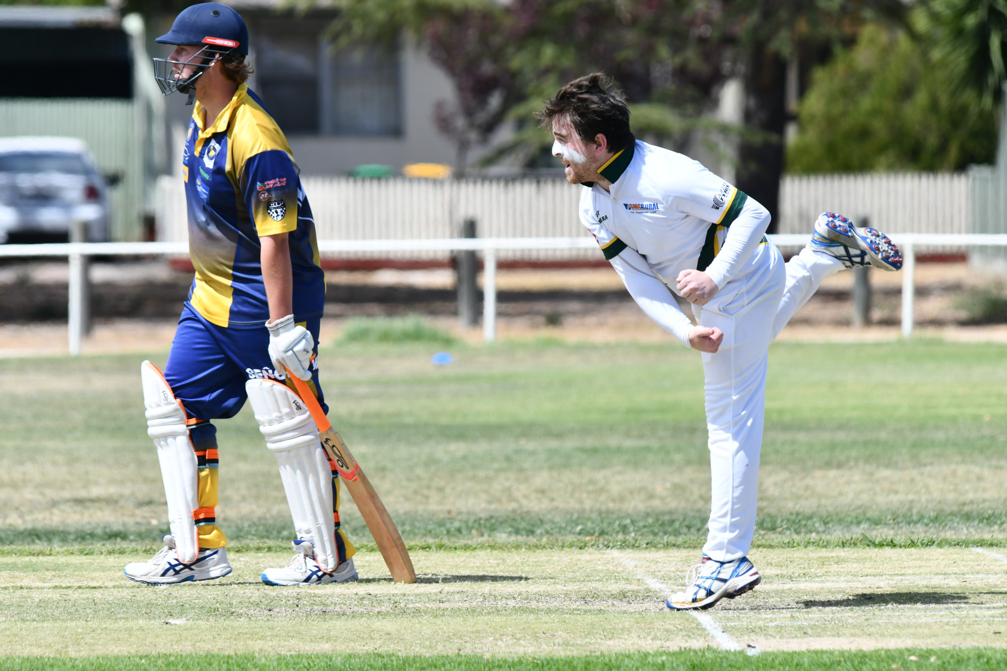 Bailey McQueen finished with figures of 1/21 (5) for West Wimmera Warriors. PHOTO: CHRIS GRAETZ