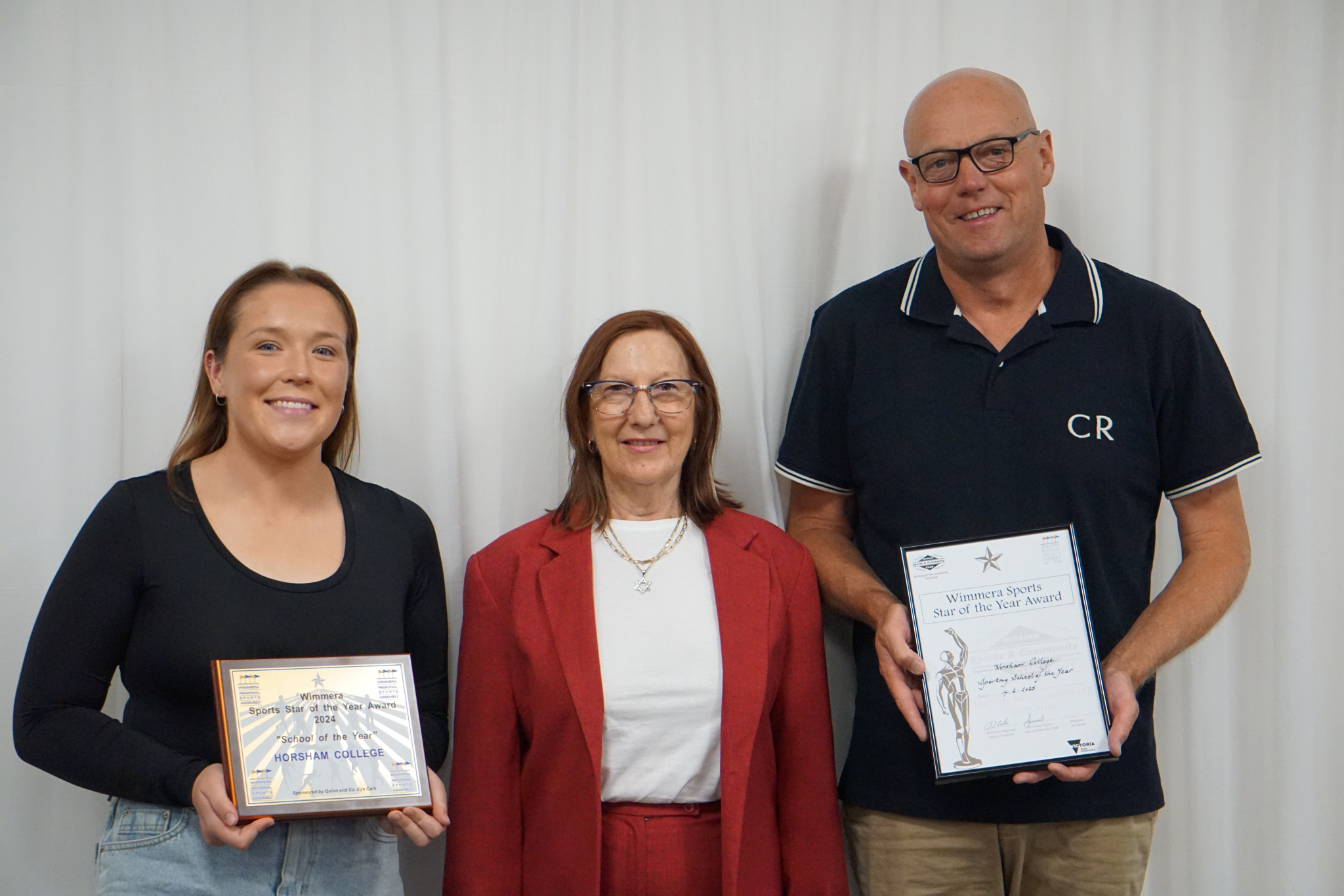 Brooklyn Fraser and Jason Revell presented with Horsham College School of the Year.