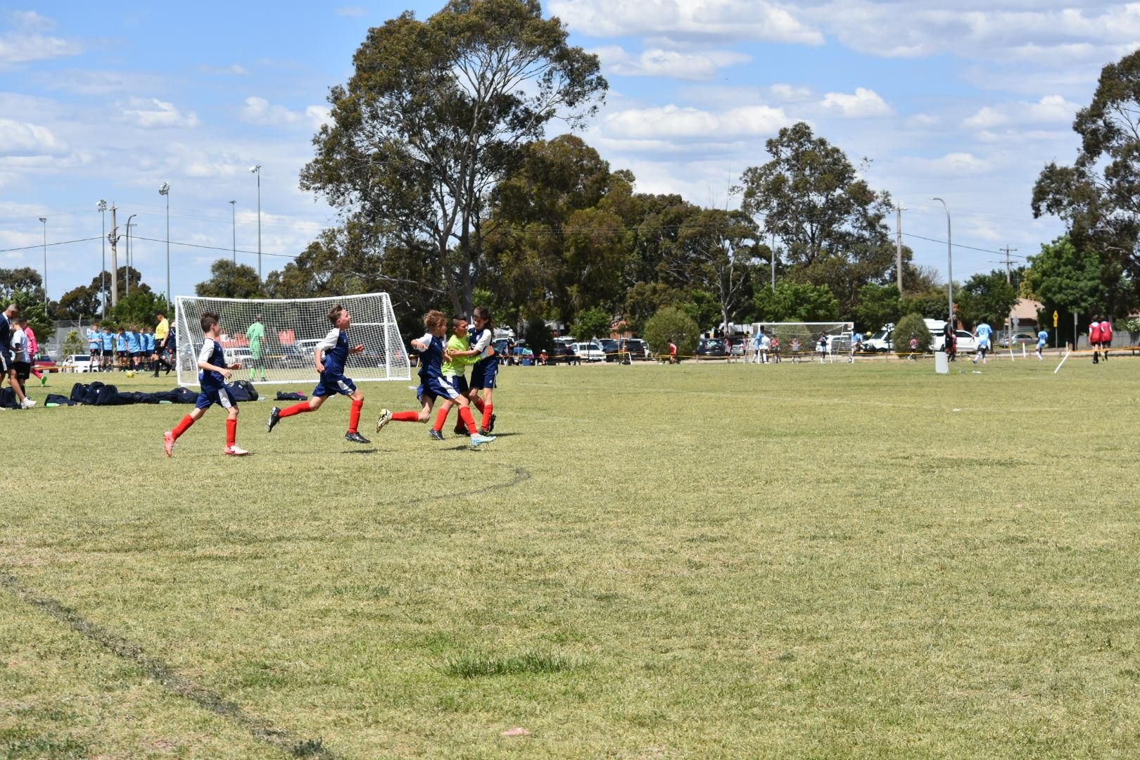 Celebrations after Finn Dwyer equalises to send the team to a grand final penalty shootout. PHOTO: SUPPLIED