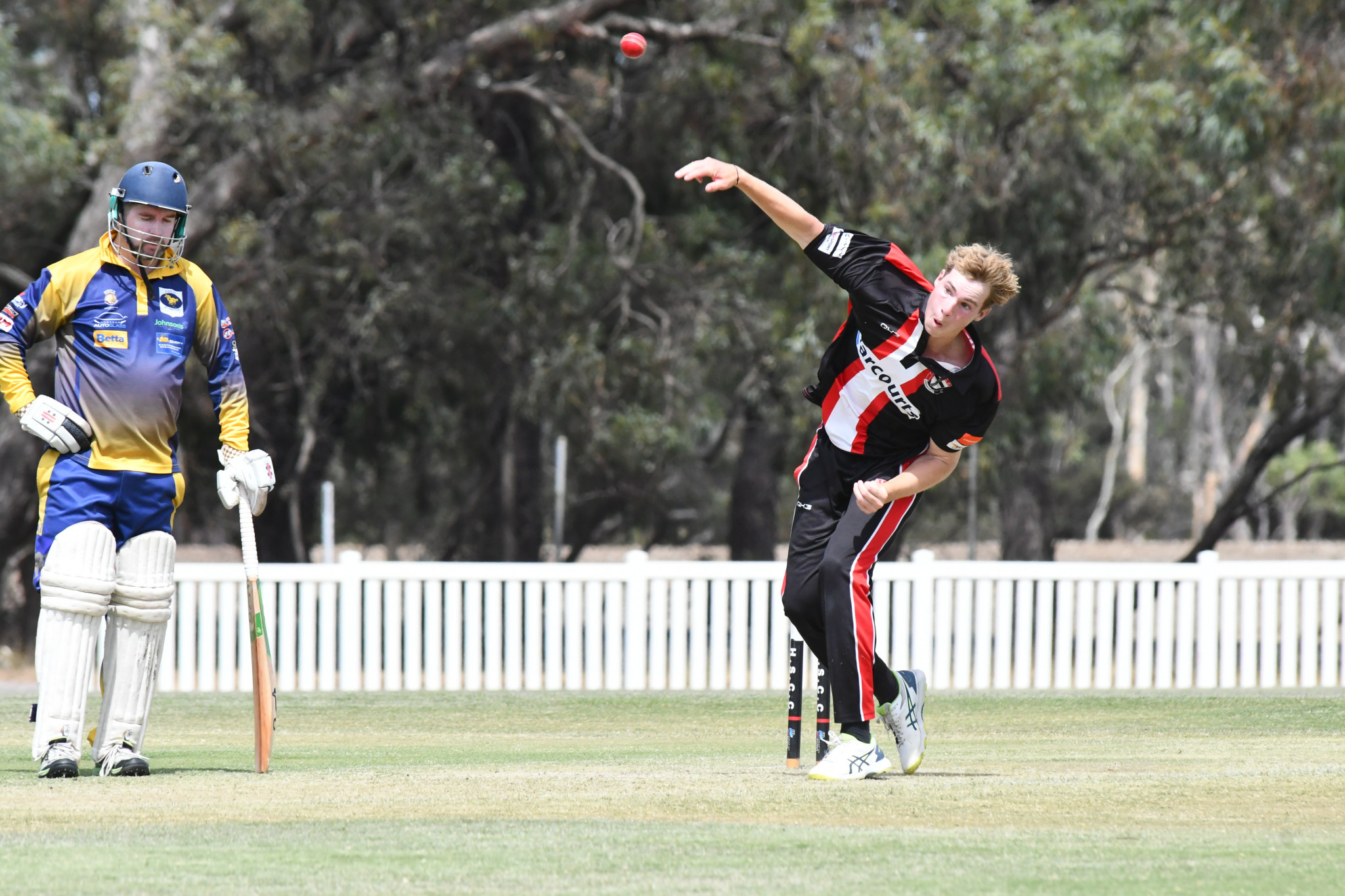 Horsham Saints’ Cody Keddie took 2/17 (7.2) overs with three maidens. PHOTO: CHRIS GRAETZ