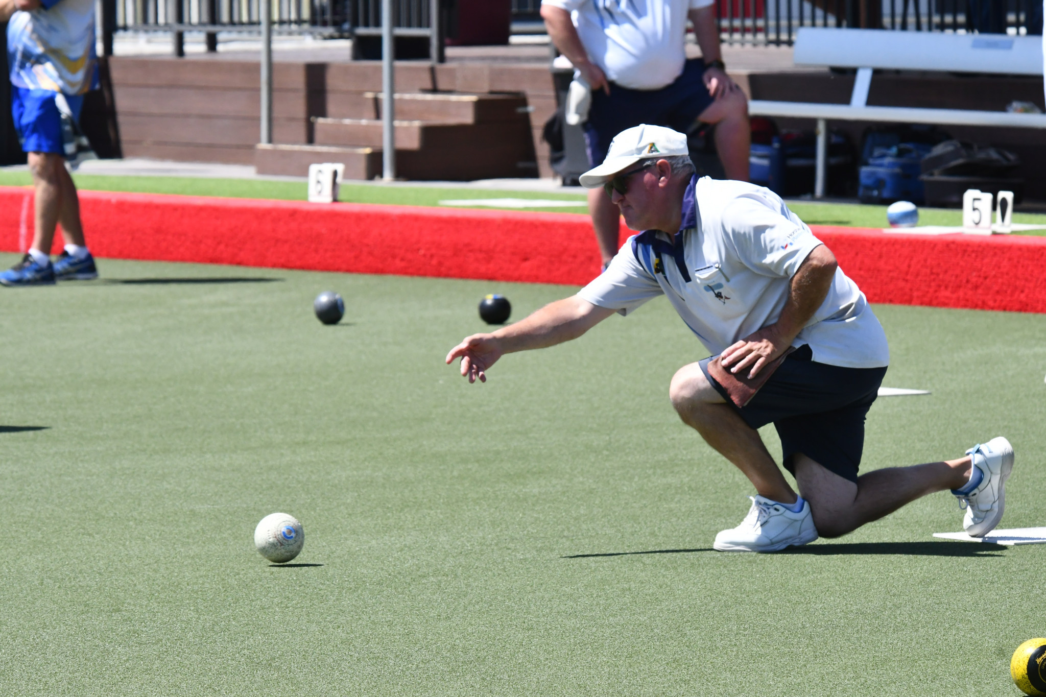Don Connors bowls for Horsham Golf in their Division Two match against Nhill. His rink lost 22-23. PHOTO: CHRIS GRAETZ