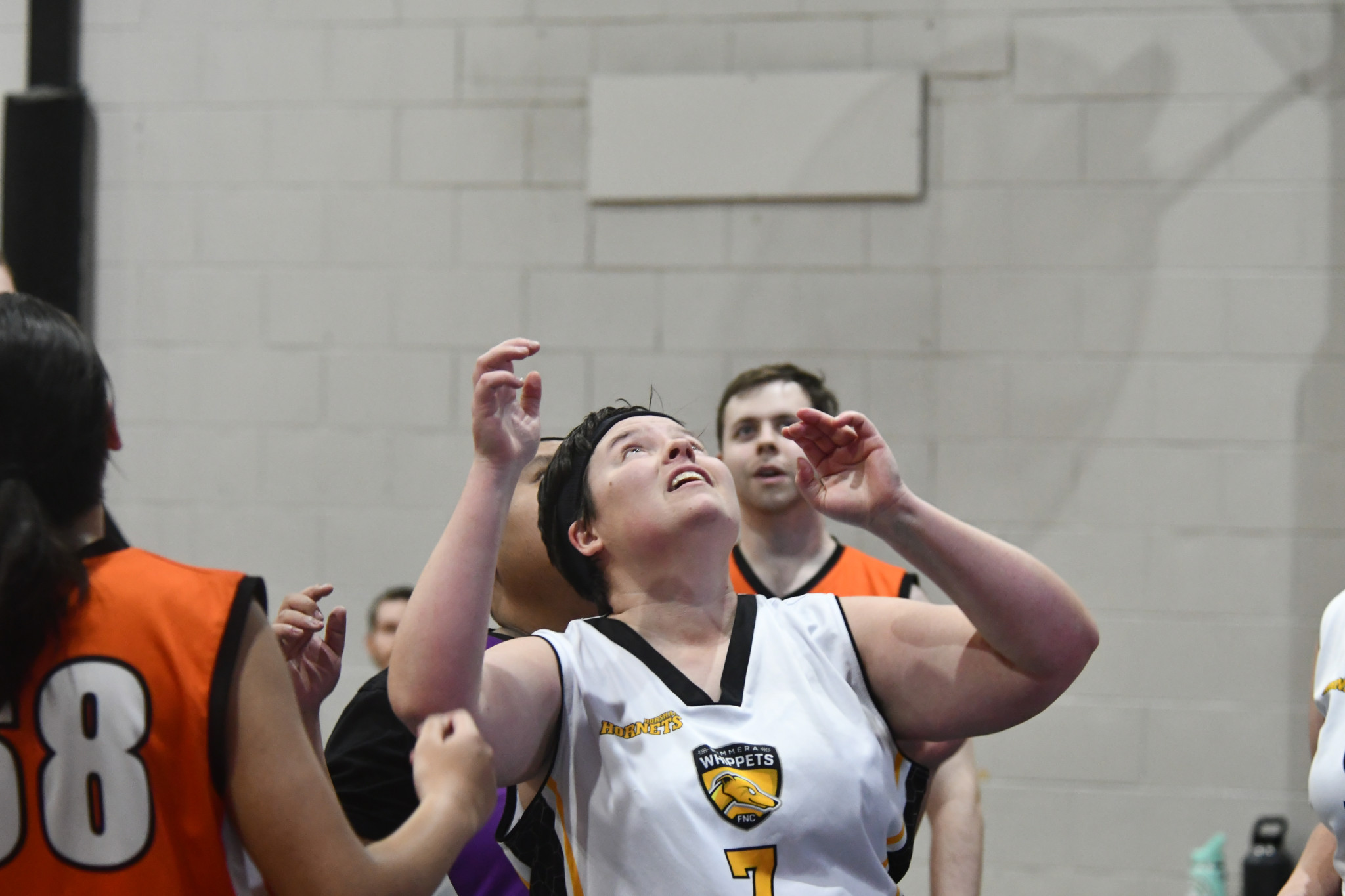 Horsham’s Rachael Werner readies for a rebound.