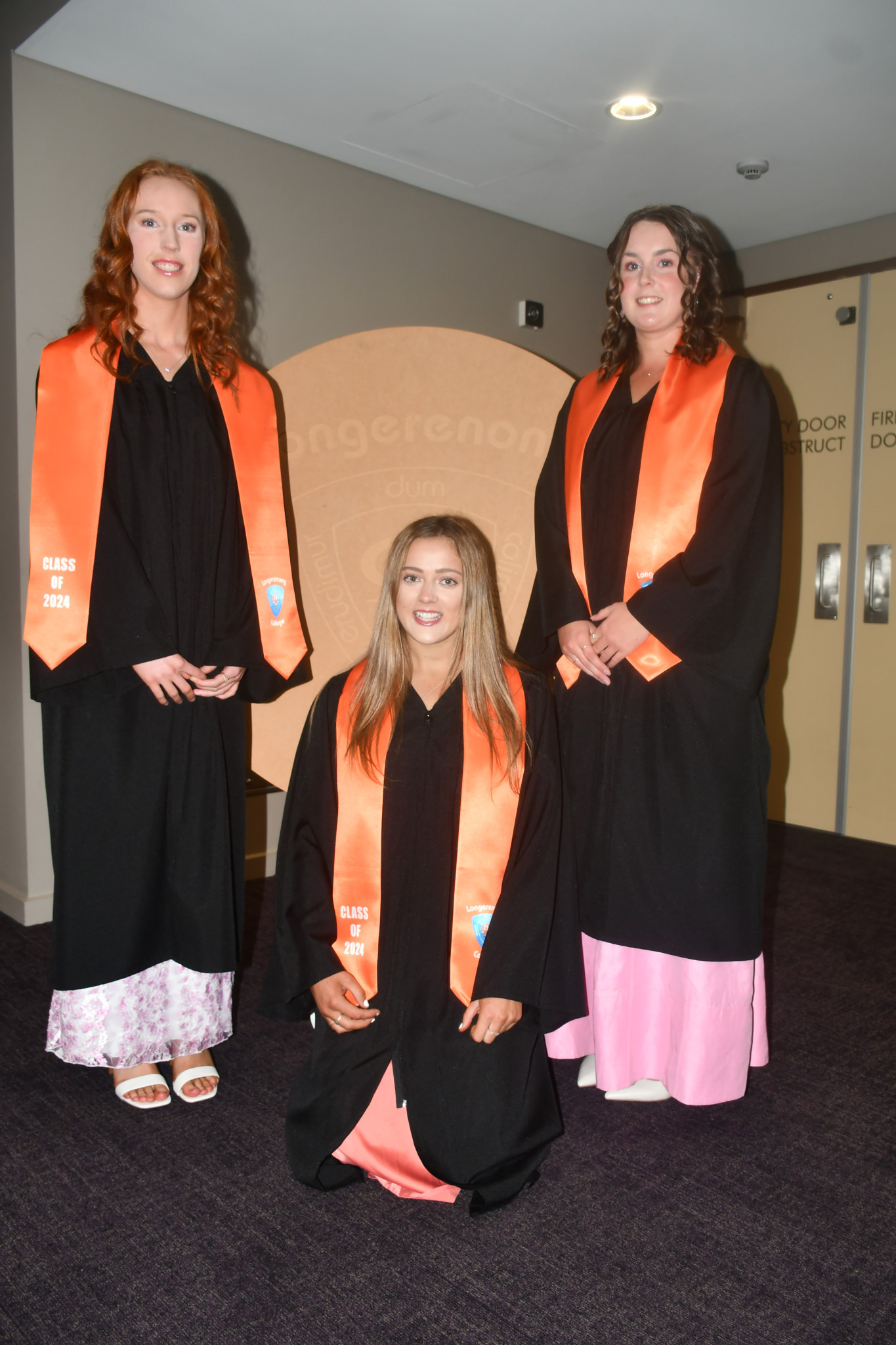 Camila Moresi from Barraport, Petria Frank from Carron and Abbey Benson from Ecklin pictured during the Longerenong Agriculture College graduation ceremony at the Horsham Town Hall on Friday.