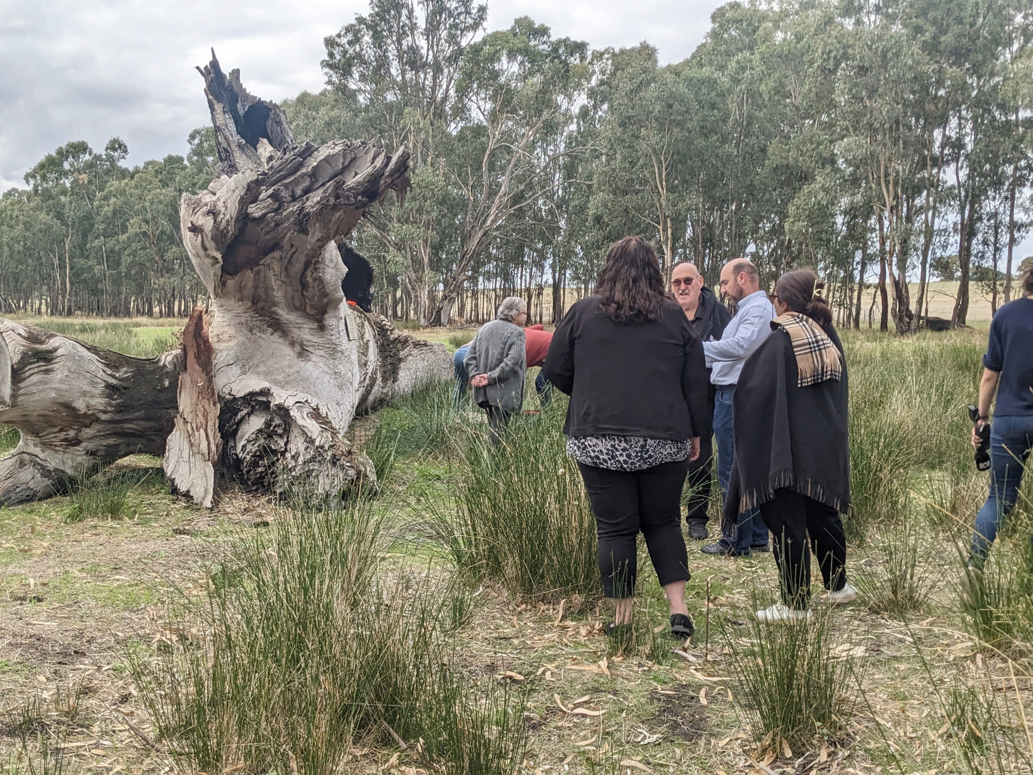 Langley family members at the Charam site near Edenhope.