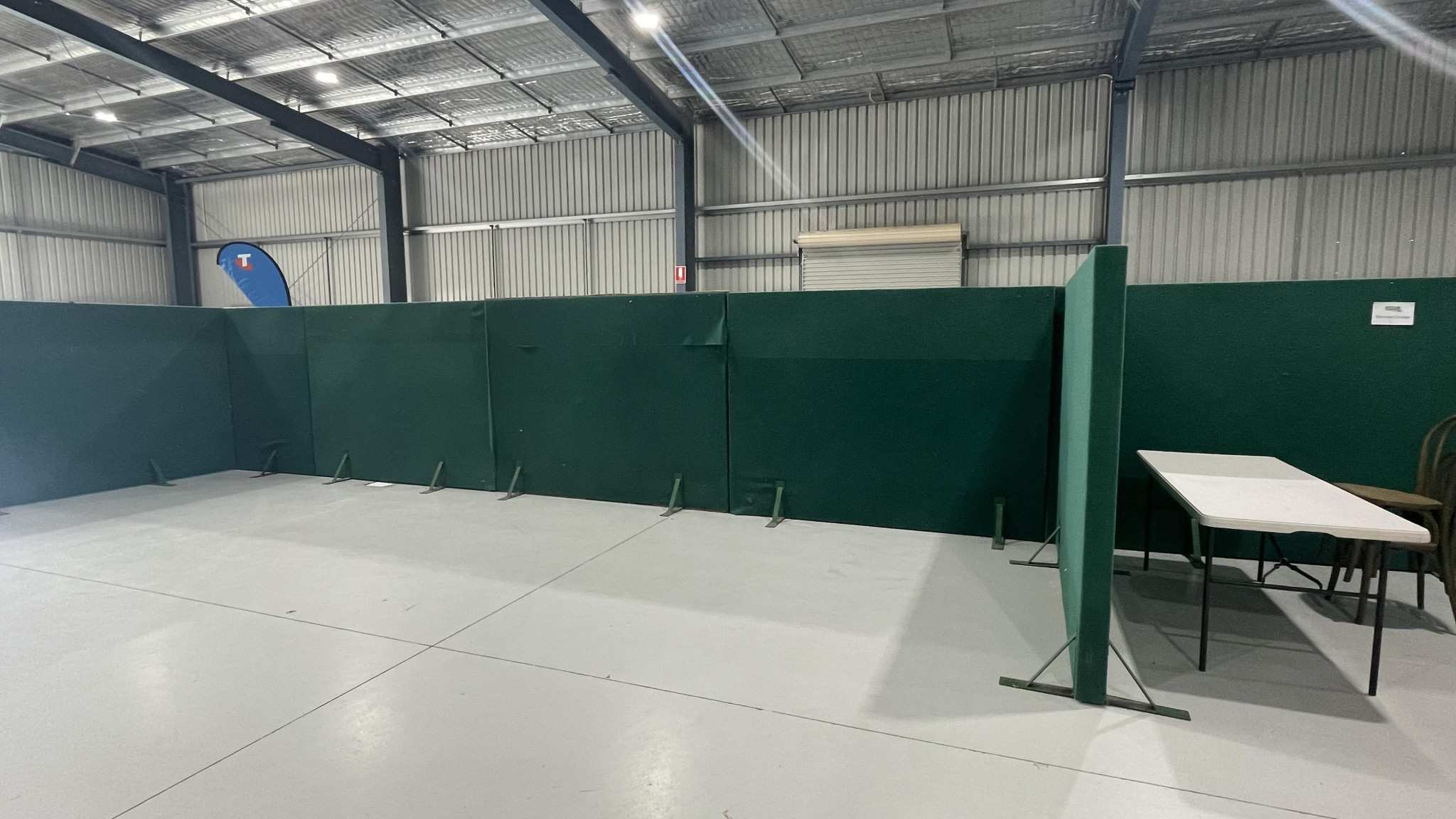 Empty stalls due to mining group refused permission to exhibit.