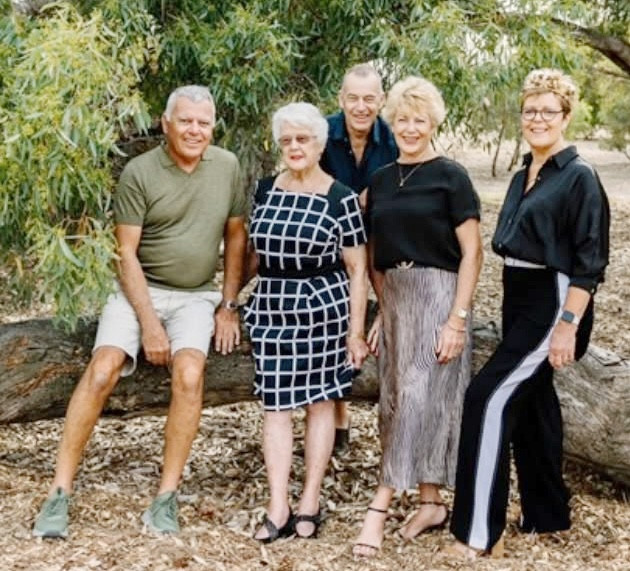 Bruce Howden, left, with Betty, Gary, Jan and Karen. Picture: Supplied