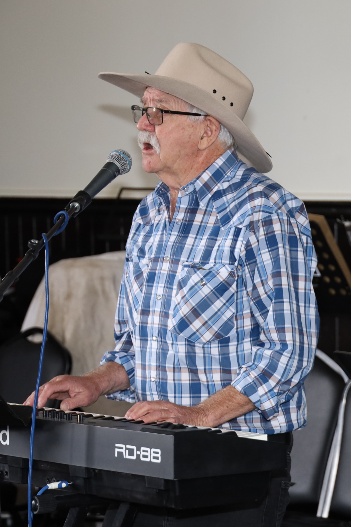 Leo Tellefoson plays in Rupanyup Memorial Hall.