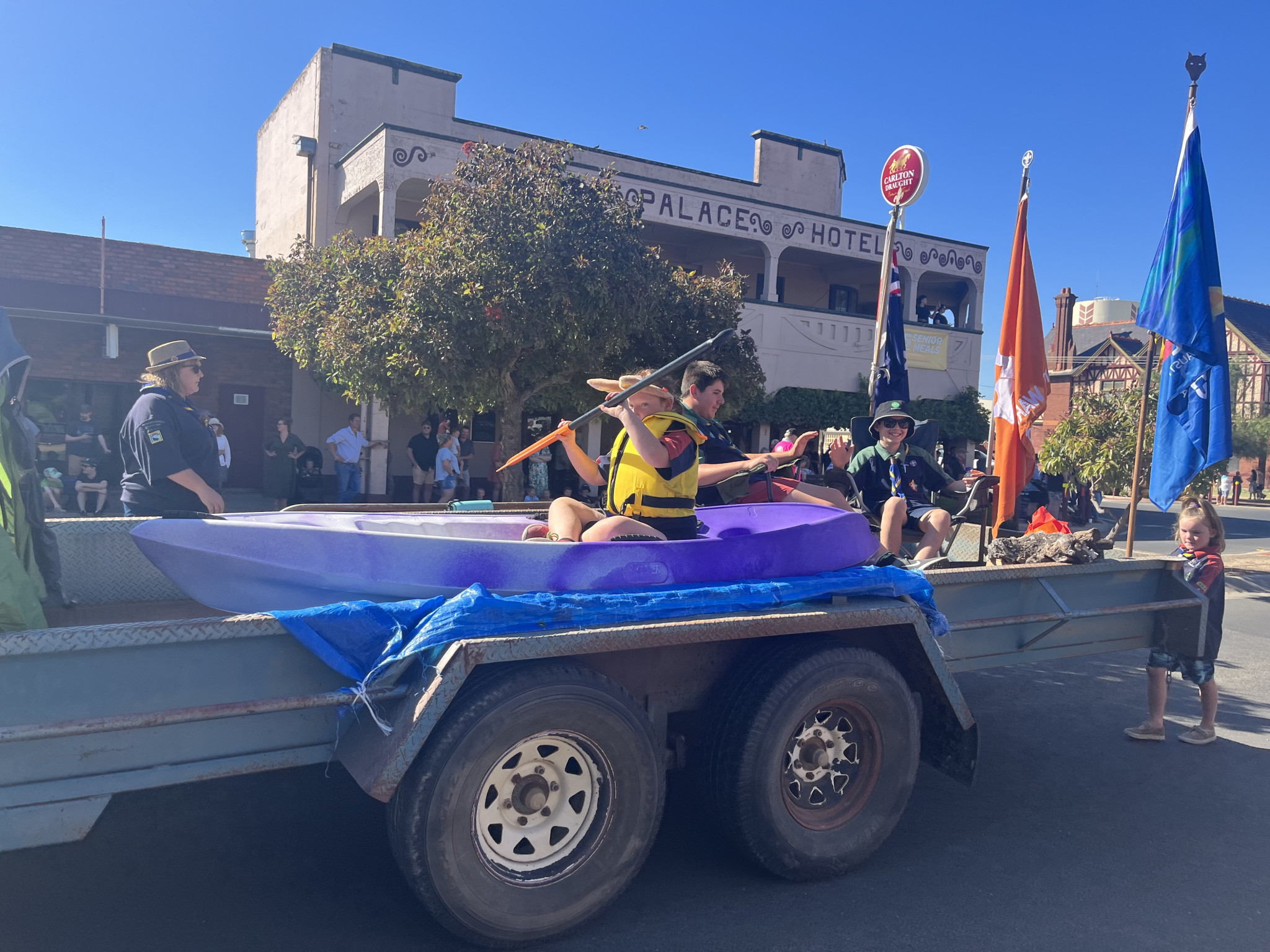 Scout float in the parade!