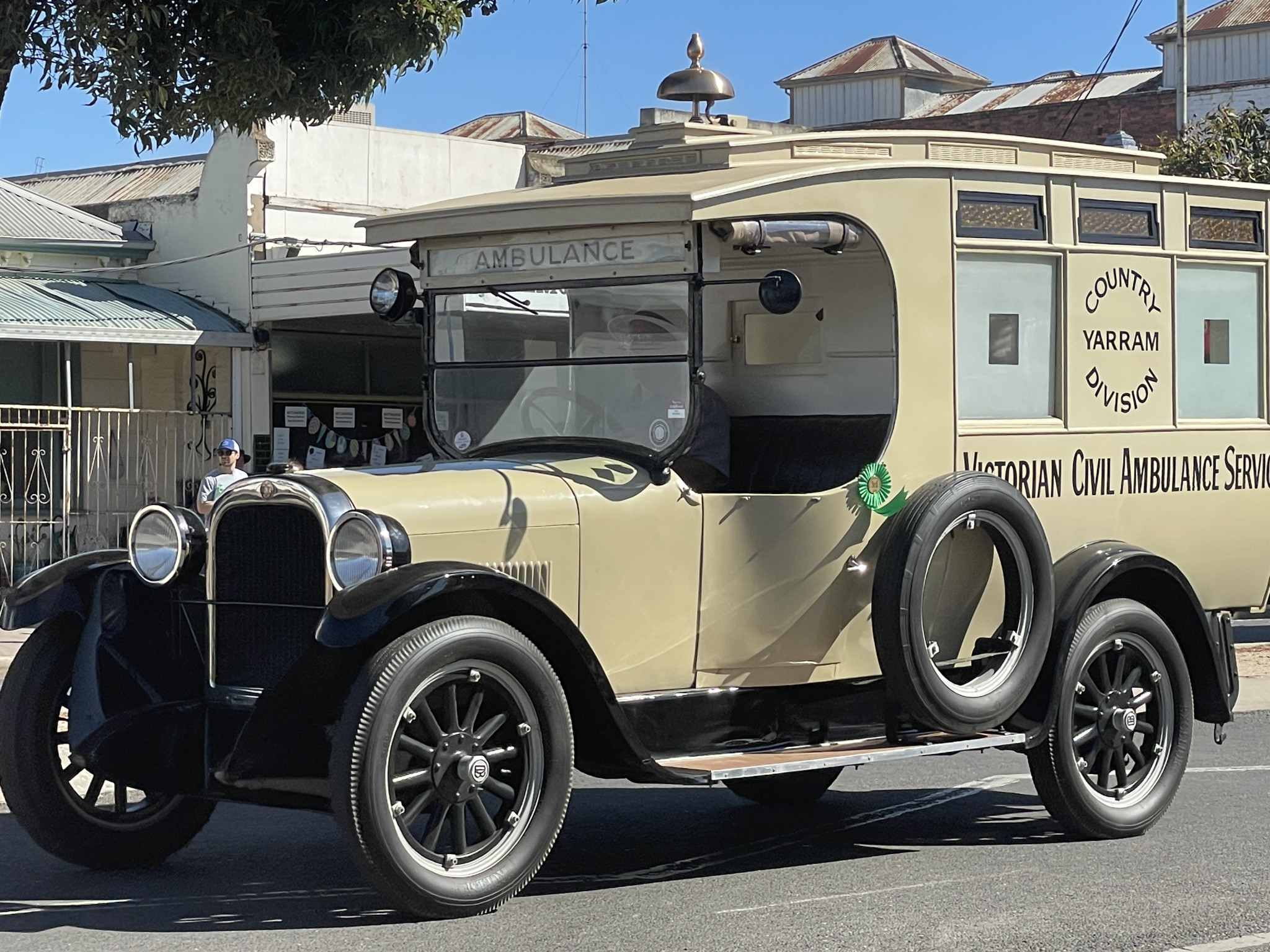 Ian McCorkelle from Bendigo in a 1926 Dodge Brothers Ambulance.