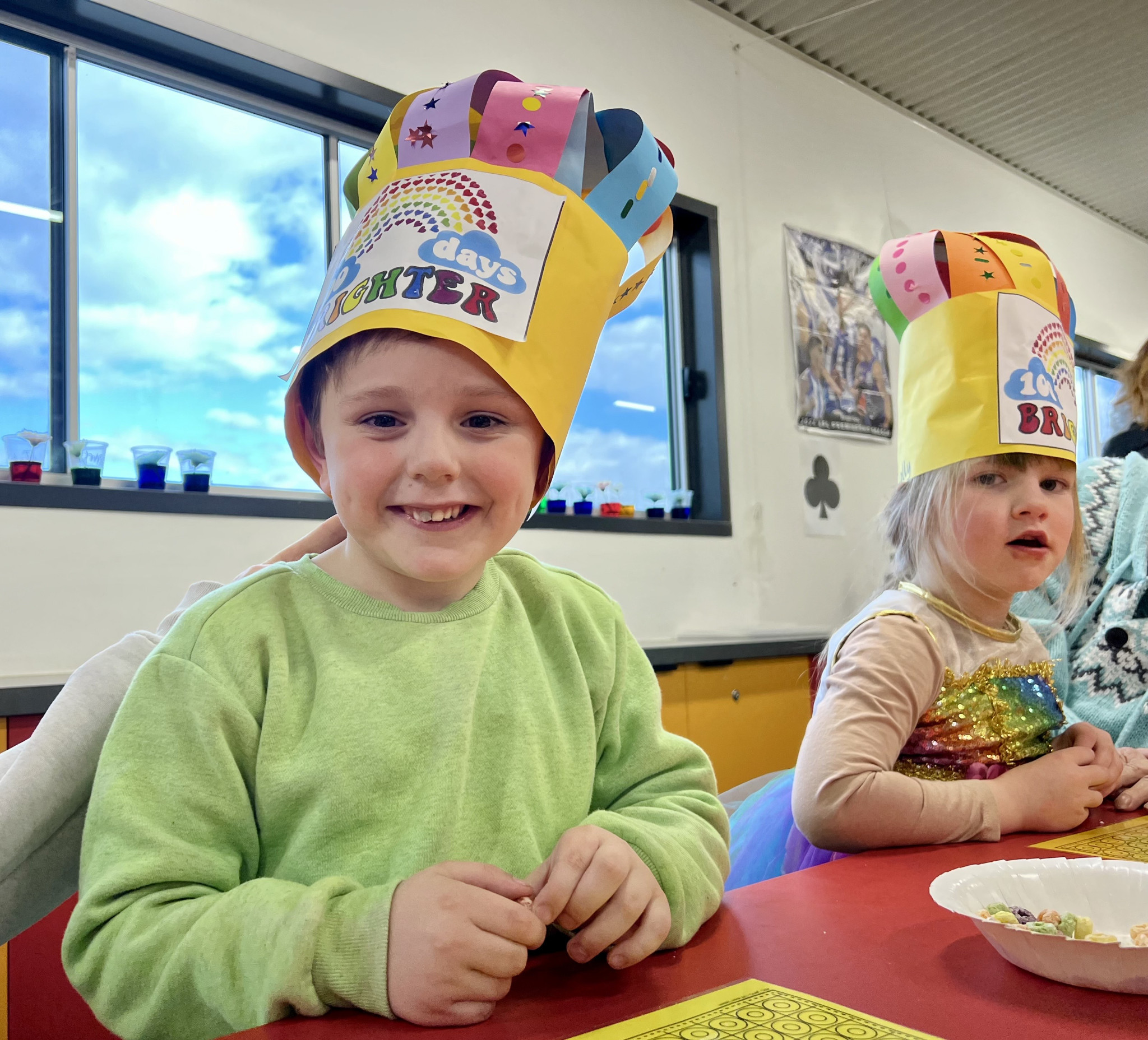 Karter and Lolly are all smiles during the milestone celebrations.