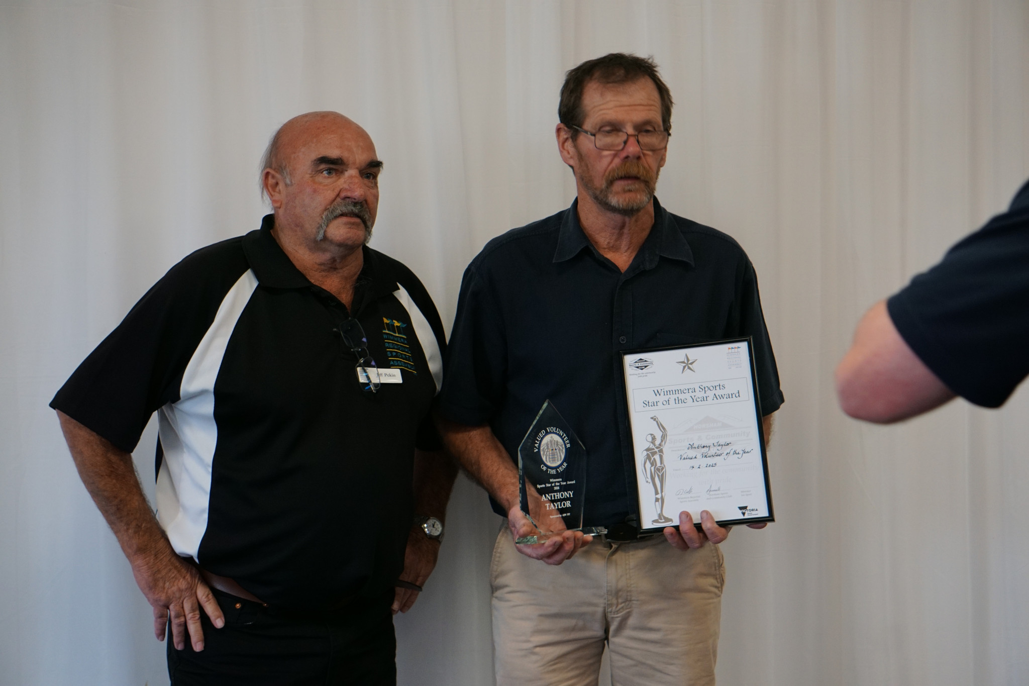 Valued Volunteer of the Year Anthony Taylor with Jeff Pekin.