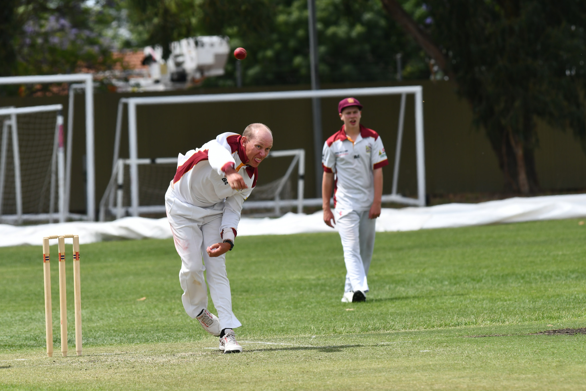 BrimKSH’s Jeremy Preston finished with figures of 1/13 (9) with three maidens. He is also unbeaten on 27. PHOTO: TONY TOMLINS