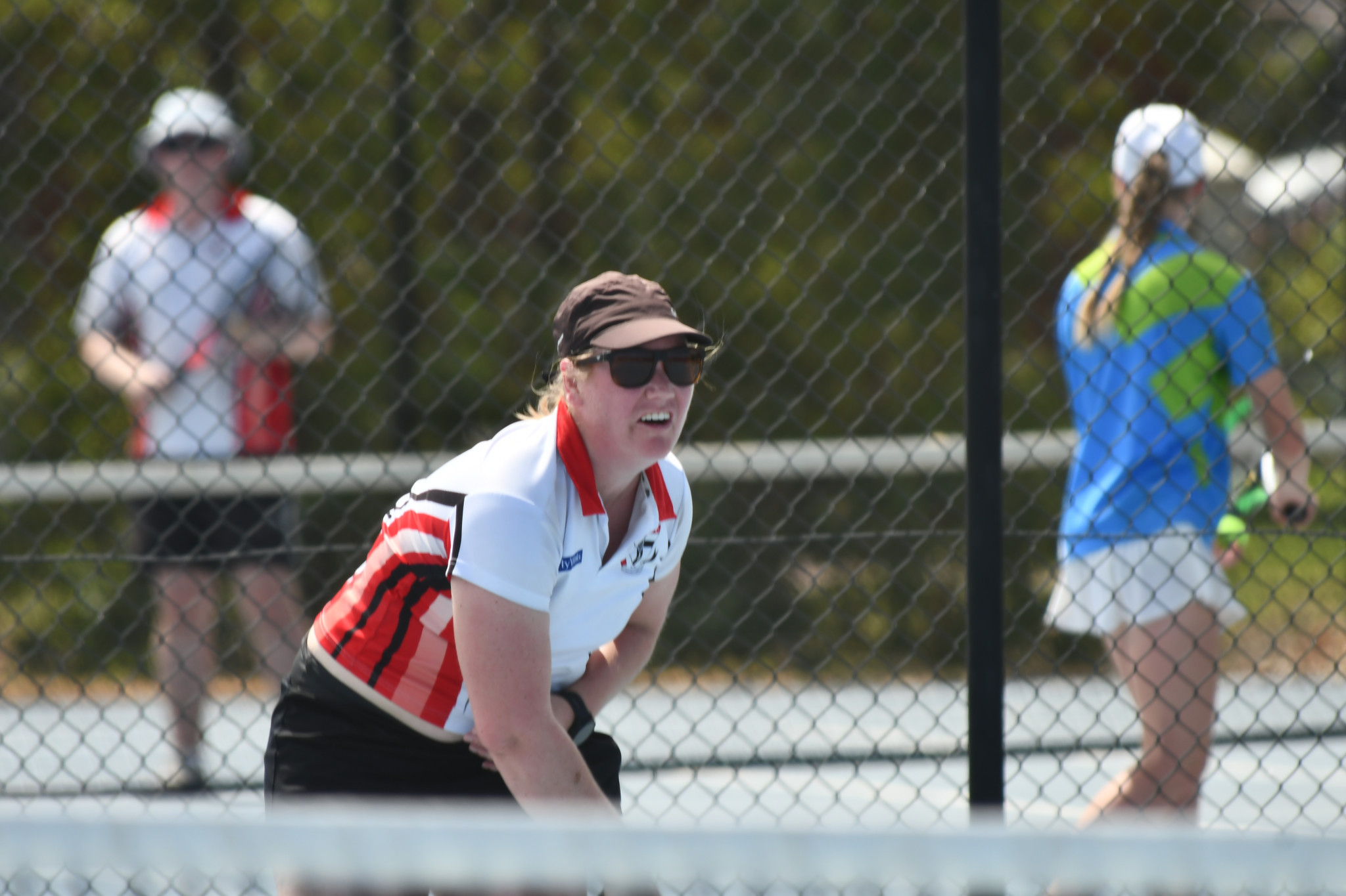 St Michaels’ Jess Cannane serves. PHOTO: CHRIS GRAETZ