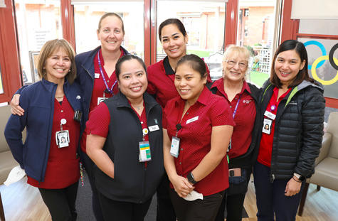 Nurses and health care workers from the Kurrajong Lodge team celebrating Aged Care Workers Day on August 7.