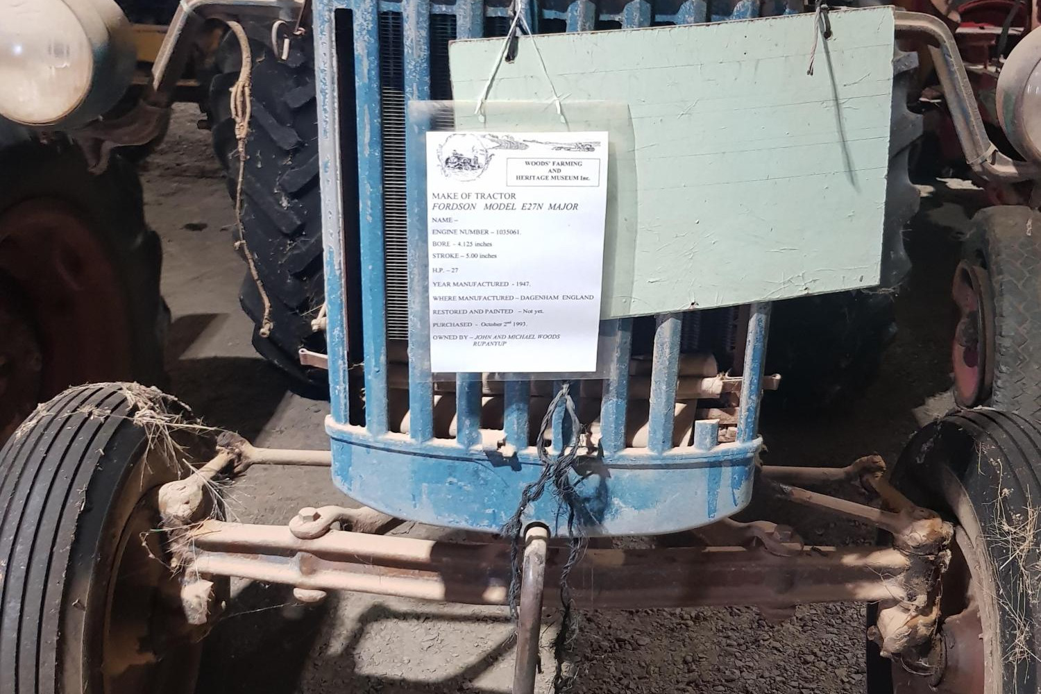 A Fordson tractor is part of the Woods Museum at Rupanyup in Victoria. Picture by Sheryl Lowe